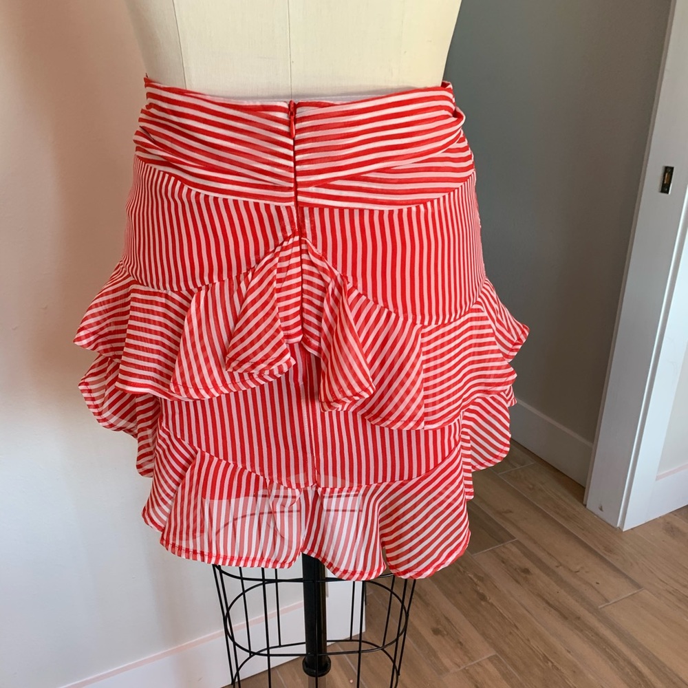 Striped Ruffle Mini Skirt - Picture 3 of 5